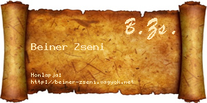 Beiner Zseni névjegykártya
